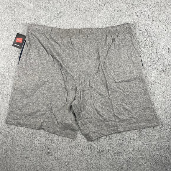Hanes Men's 3XL Grey Blue 2-Pack Cotton Knit Shorts Waistband & Pockets - Picture 11 of 13